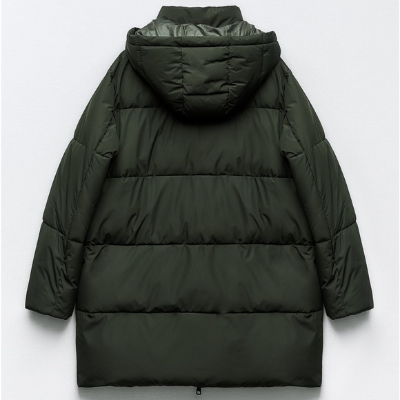 Zara NWT Water and Wind Protection Khaki Longline Hooded Anorak - Picture 9 of 17